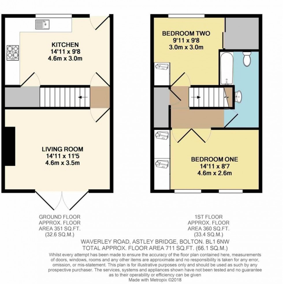 Floorplan for Waverley Road, Astley Bridge, Bolton, BL1
