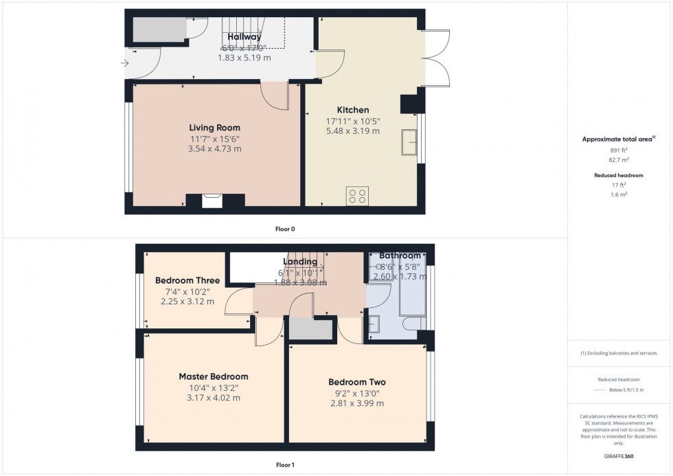 Floorplan for Tiverton Walk, Smithills, Bolton, BL1